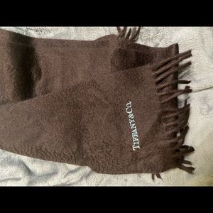 Tiffany & Co brown cashmere and wool scarf